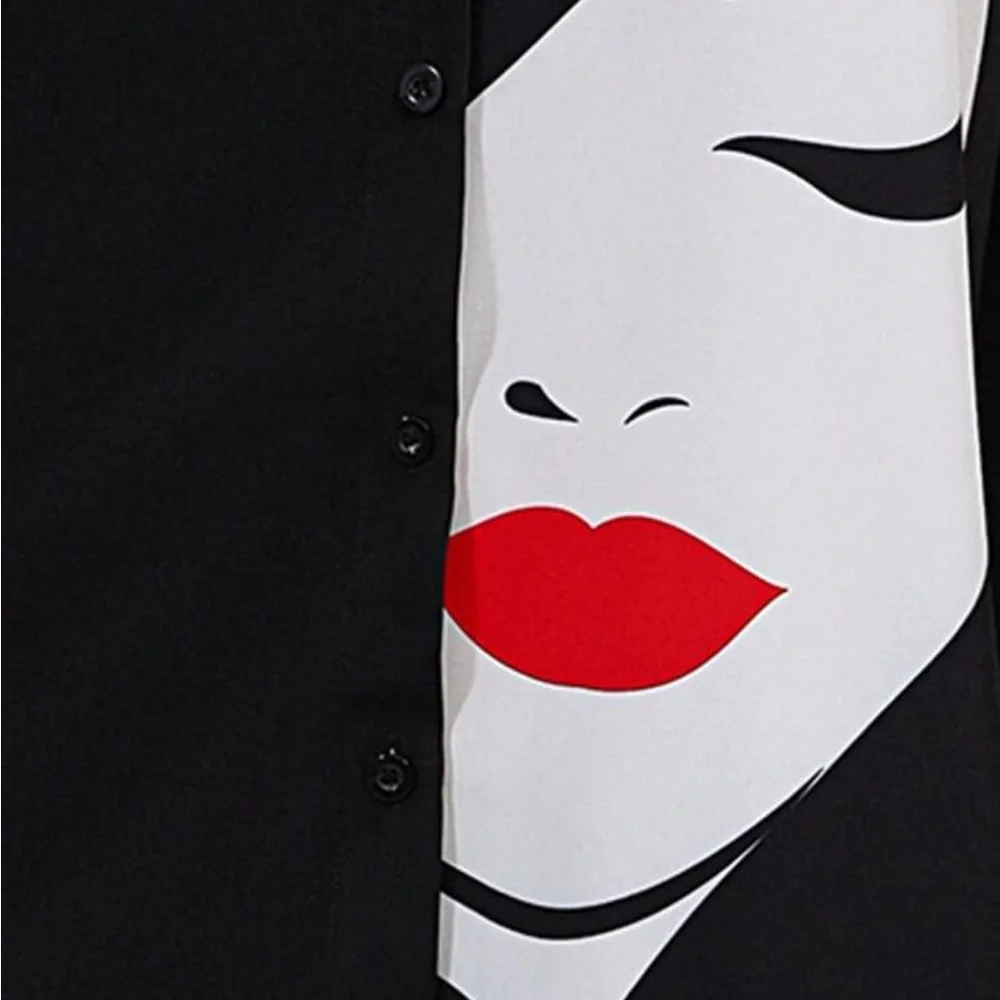 New SHEIN LUNE Figure Graphic Batwing Sleeve Shirt Dress - Picture 7 of 14